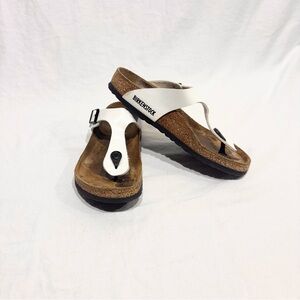 Birkenstock Gizeh US 6-6.5 EU 37 Women’s White Vegan Thong Sandals Summer